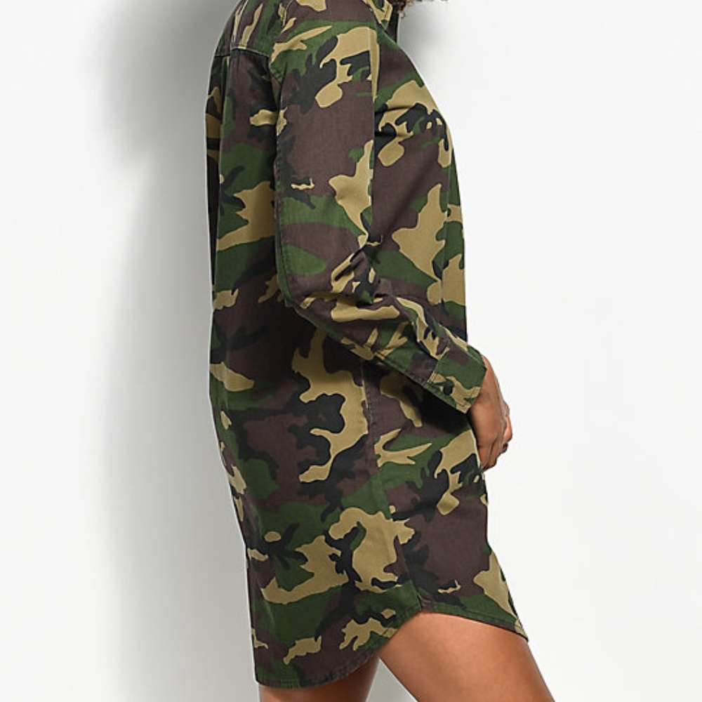 Vans Camouflage Button Up Shirt Dress XL NWT - Picture 2 of 6